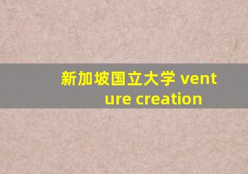 新加坡国立大学 venture creation